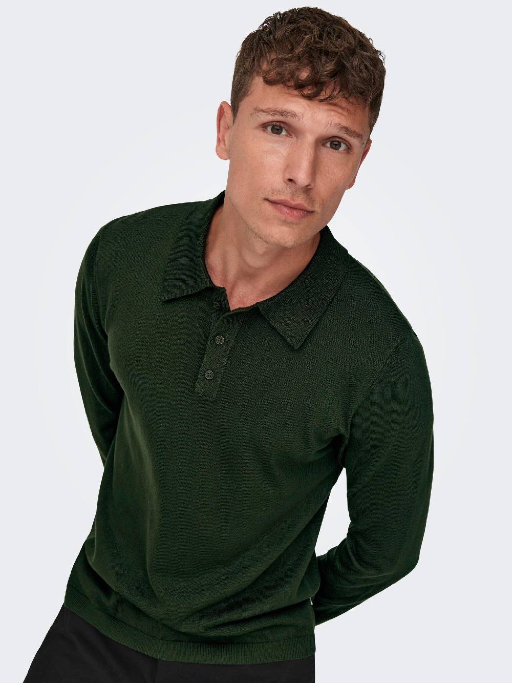 Only & Sons Onswyler Life REG 14 LS Polo Knit (218672 Rosin) JETZT KAUFEN
