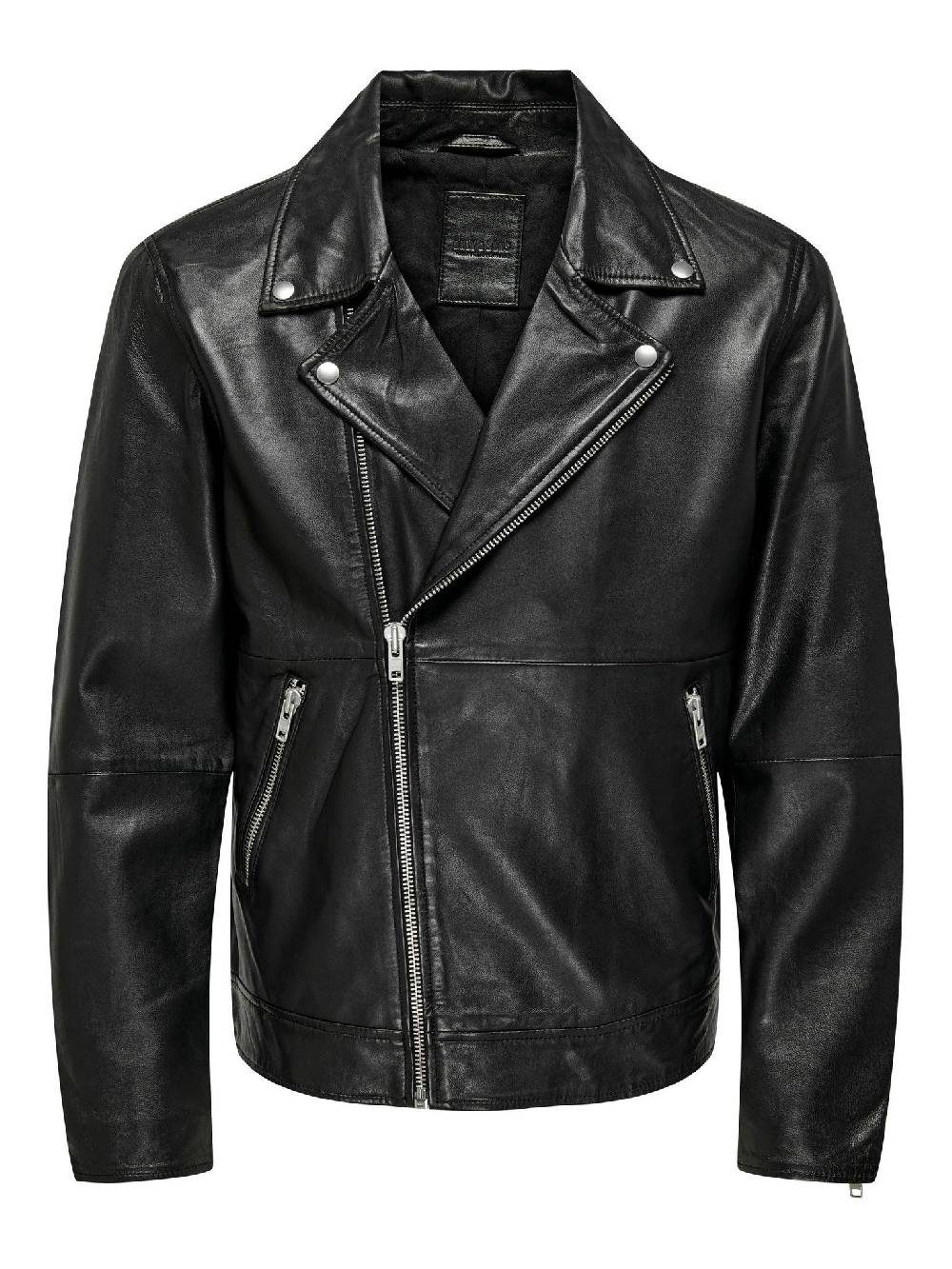 Only & Sons ONSJOHN LEATHER BIKER JACKET OTW (Black) Clearance-Verkauf