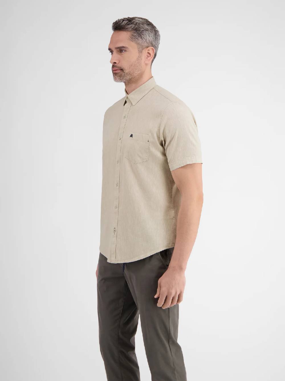 Lerros 2442010 CASUAL KATOENEN LINNEN OVERHEMD (705 LIGHT DUNE BEIGE) Online