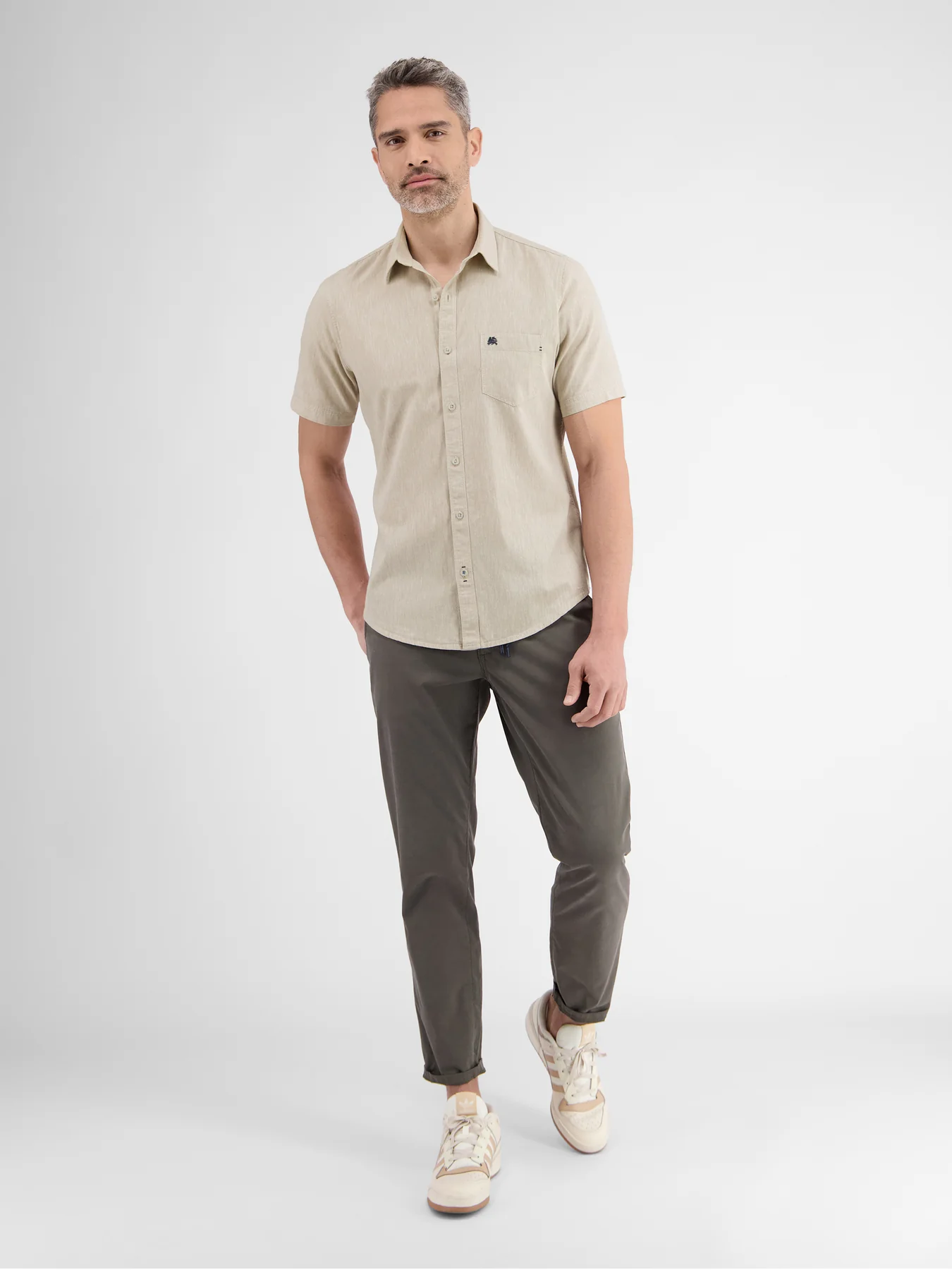 Lerros 2442010 CASUAL KATOENEN LINNEN OVERHEMD (705 LIGHT DUNE BEIGE) Online