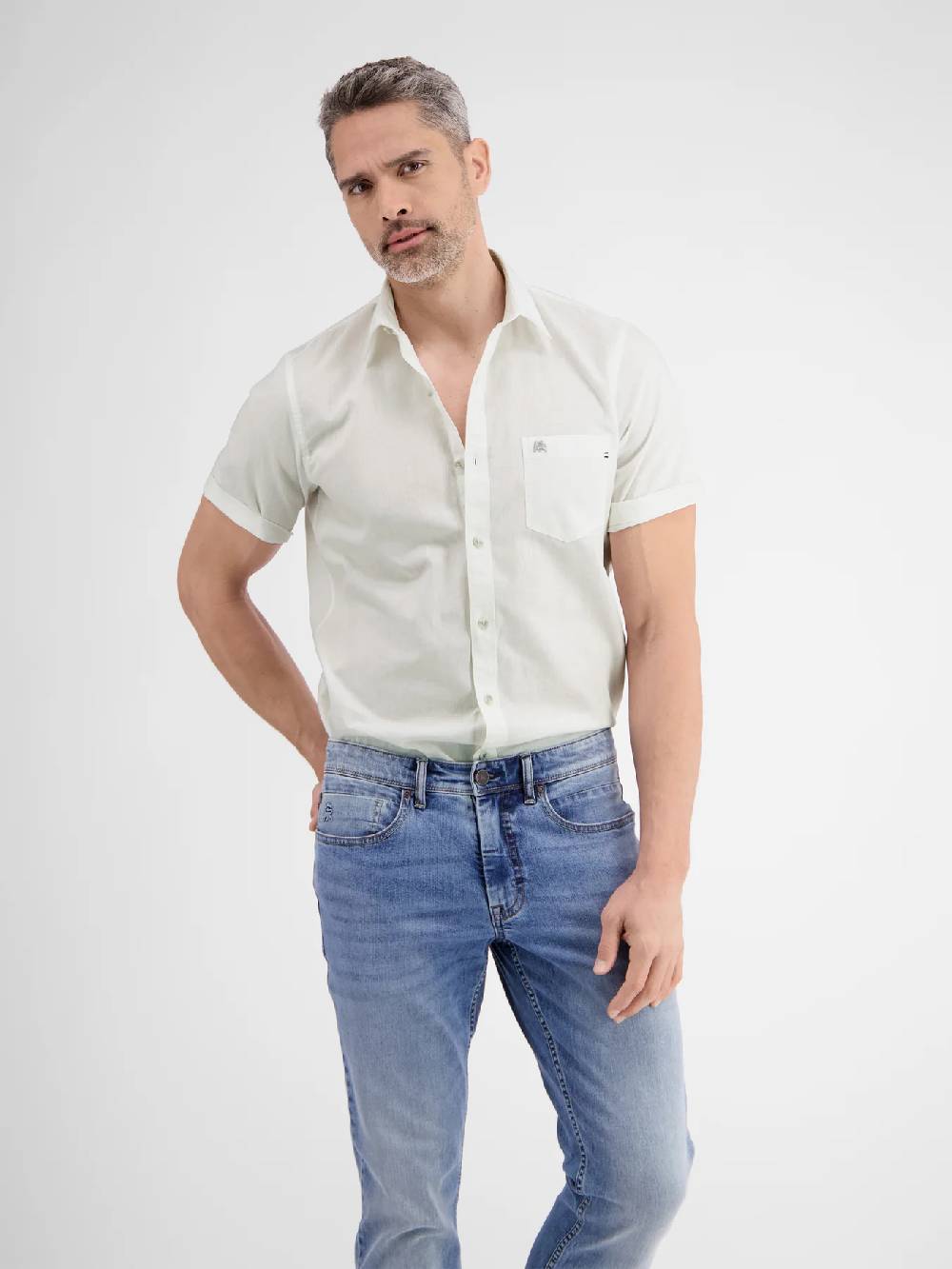 Lerros 2442010 CASUAL KATOENEN LINNEN OVERHEMD (100 WHITE) Angebote