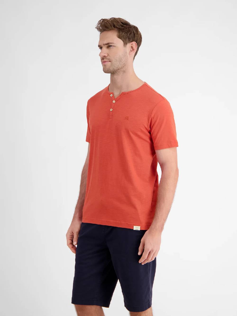Lerros 2433908 BASIS HENLEY-SHIRT (327 DEEP CORAL RED) Schlussverkauf