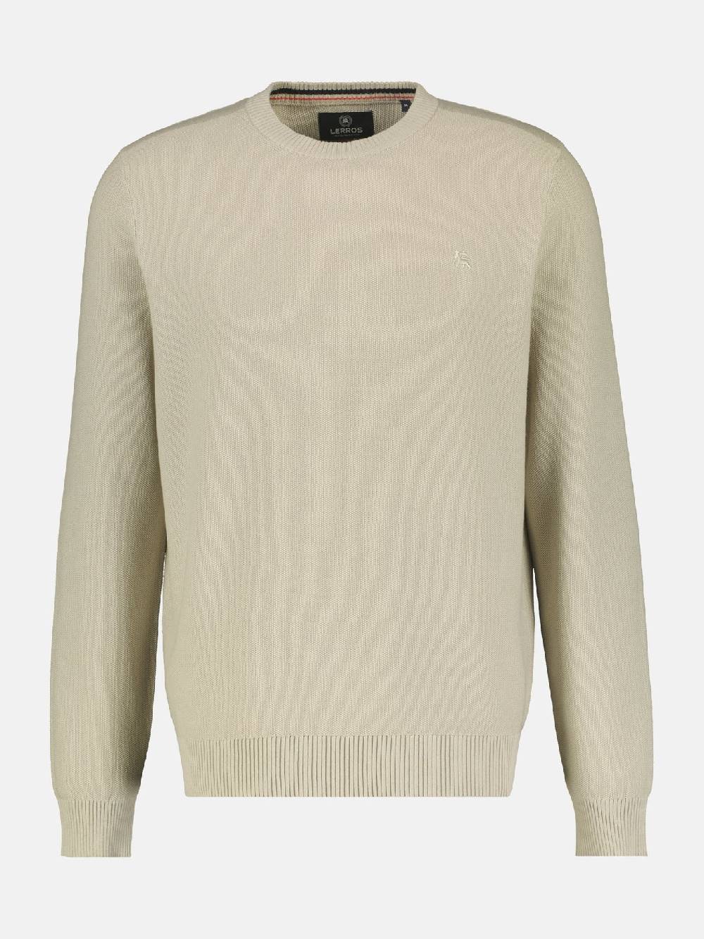 Lerros 23D5001 GEBREIDE TRUI MET RONDE HALS (707 SOFT STONE) Fabrik Onlineshop