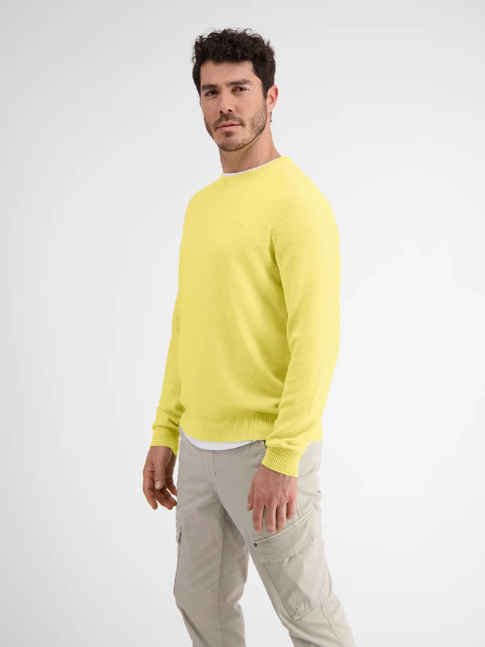 Lerros 23D5001 GEBREIDE TRUI MET RONDE HALS (518 PURE LEMON) Rabatt