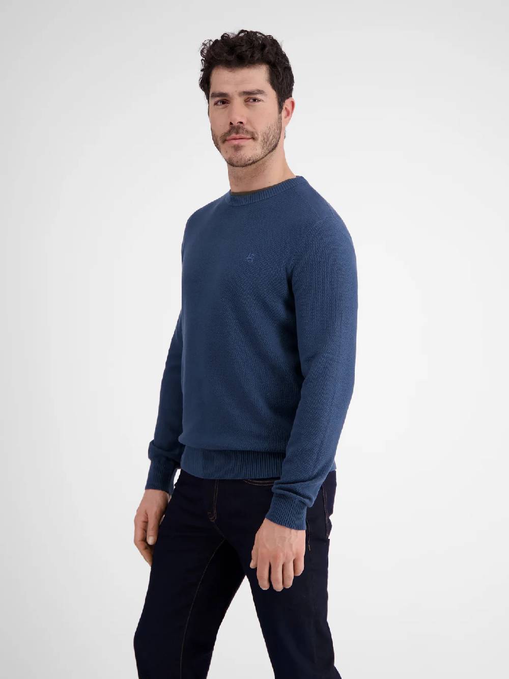 Lerros 23D5001 GEBREIDE TRUI MET RONDE HALS (448 STORM BLUE) Günstig kaufen