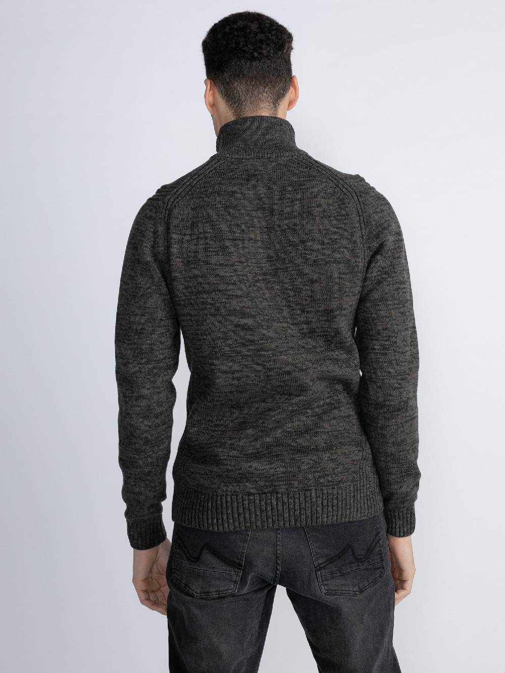 Petrol M-3030-Kwc206 - Men Knitwear Collar (6143 Forest Night) Clearance-Verkauf