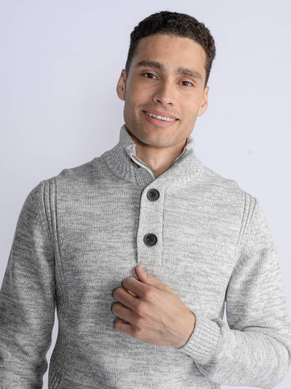 Petrol M-3030-Kwc206 - Men Knitwear Collar (0009 Antique White Melee) Kostenloser Versand international