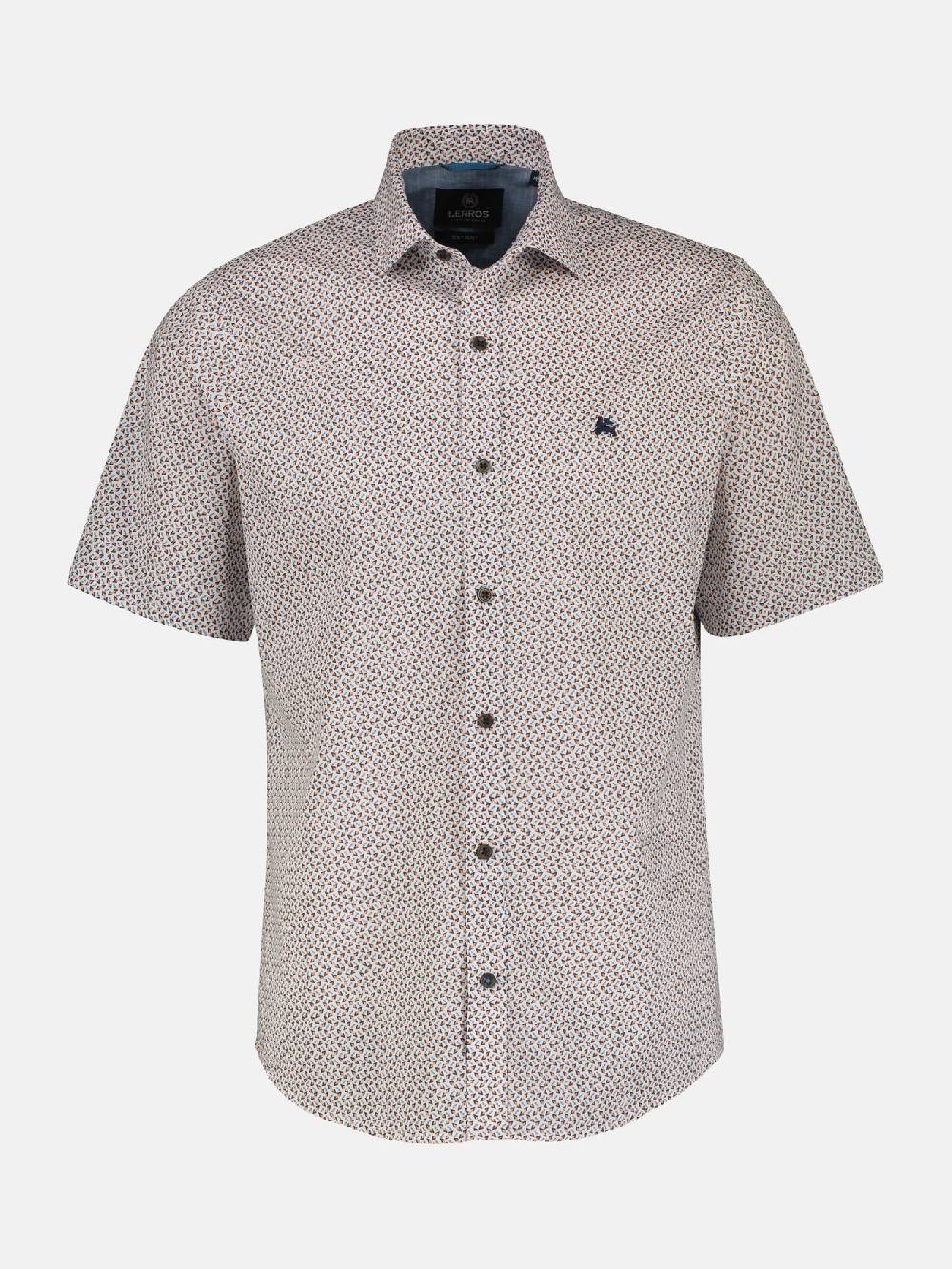 Lerros 2432303 SHIRT MET HALVE MOUW EN GEOMETRISCHE PRINT (927 MELLOW PEACH) Lagerräumung