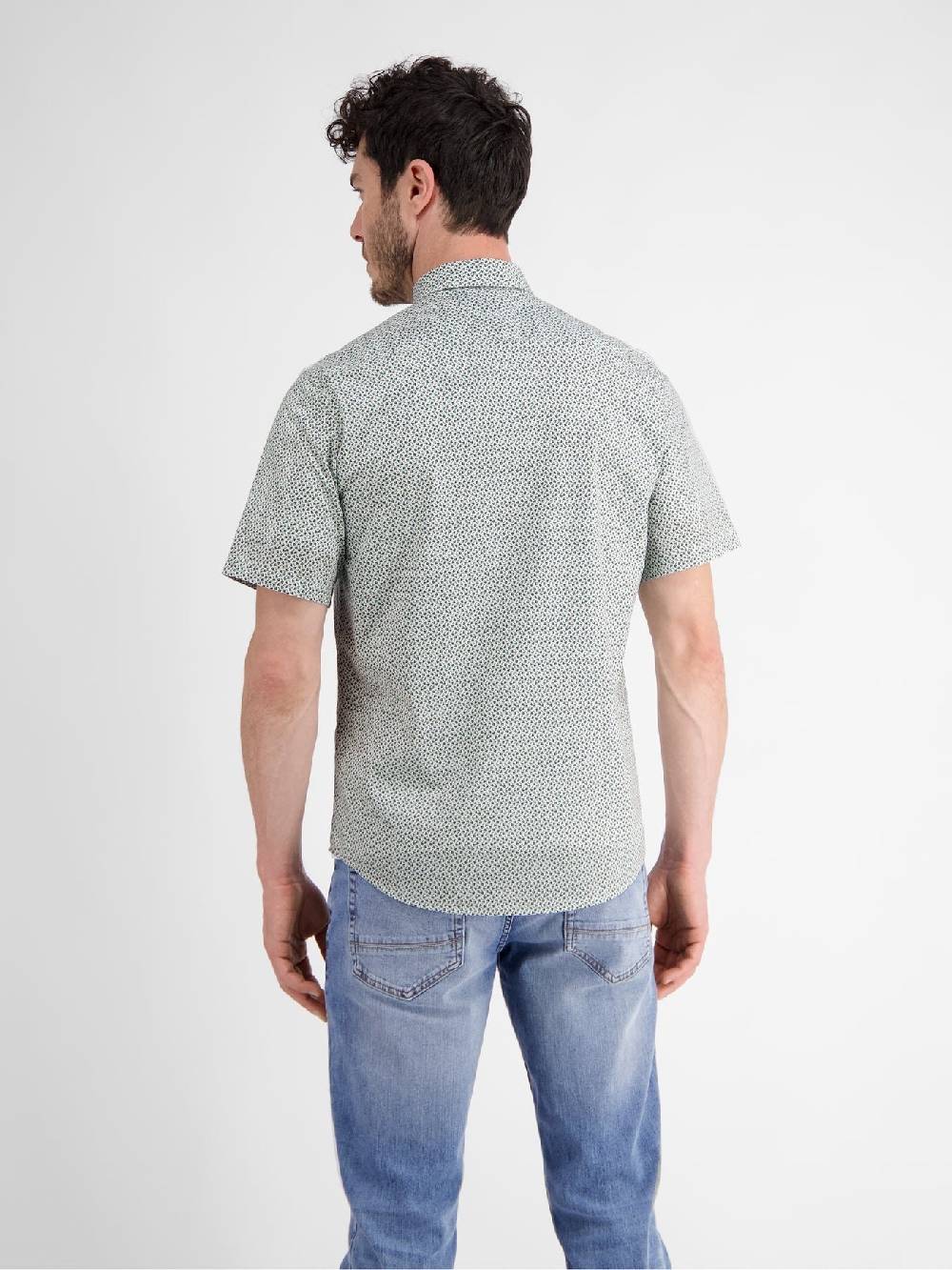 Lerros 2432303 SHIRT MET HALVE MOUW EN GEOMETRISCHE PRINT (622 COASTAL BLUE) Heißer Verkauf