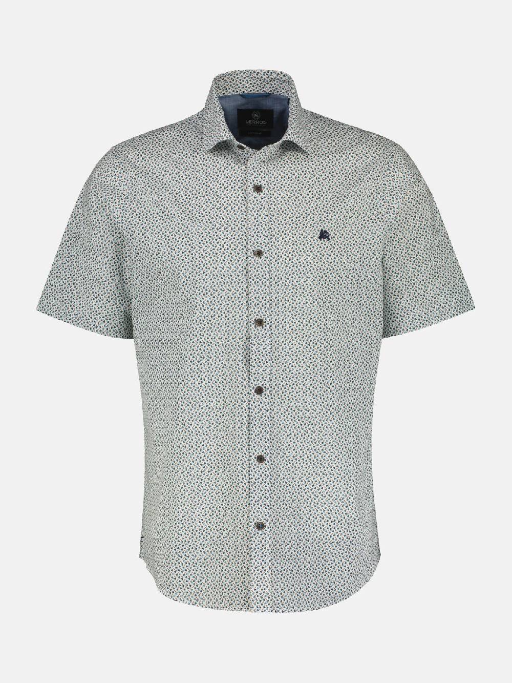 Lerros 2432303 SHIRT MET HALVE MOUW EN GEOMETRISCHE PRINT (622 COASTAL BLUE) Heißer Verkauf