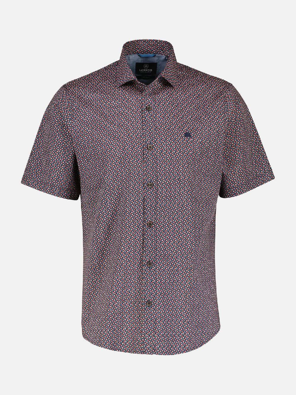 Lerros 2432303 SHIRT MET HALVE MOUW EN GEOMETRISCHE PRINT (485 CLASSIC NAVY) Top Angebot