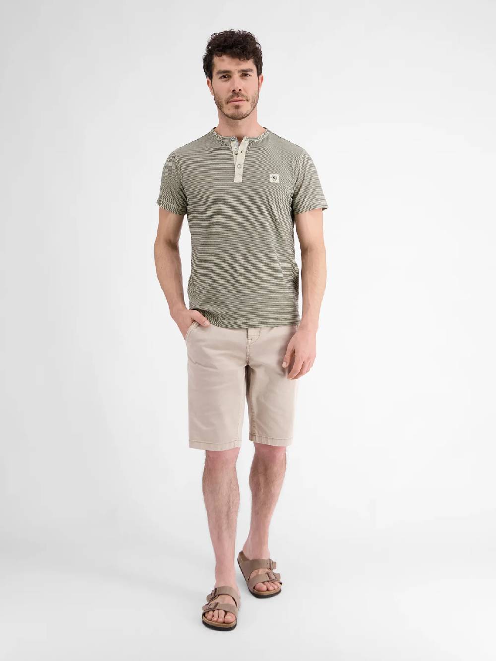 Lerros 2423910 GESTREEPT SERAFINO OVERHEMD (705 LIGHT DUNE BEIGE) Neueste Mode