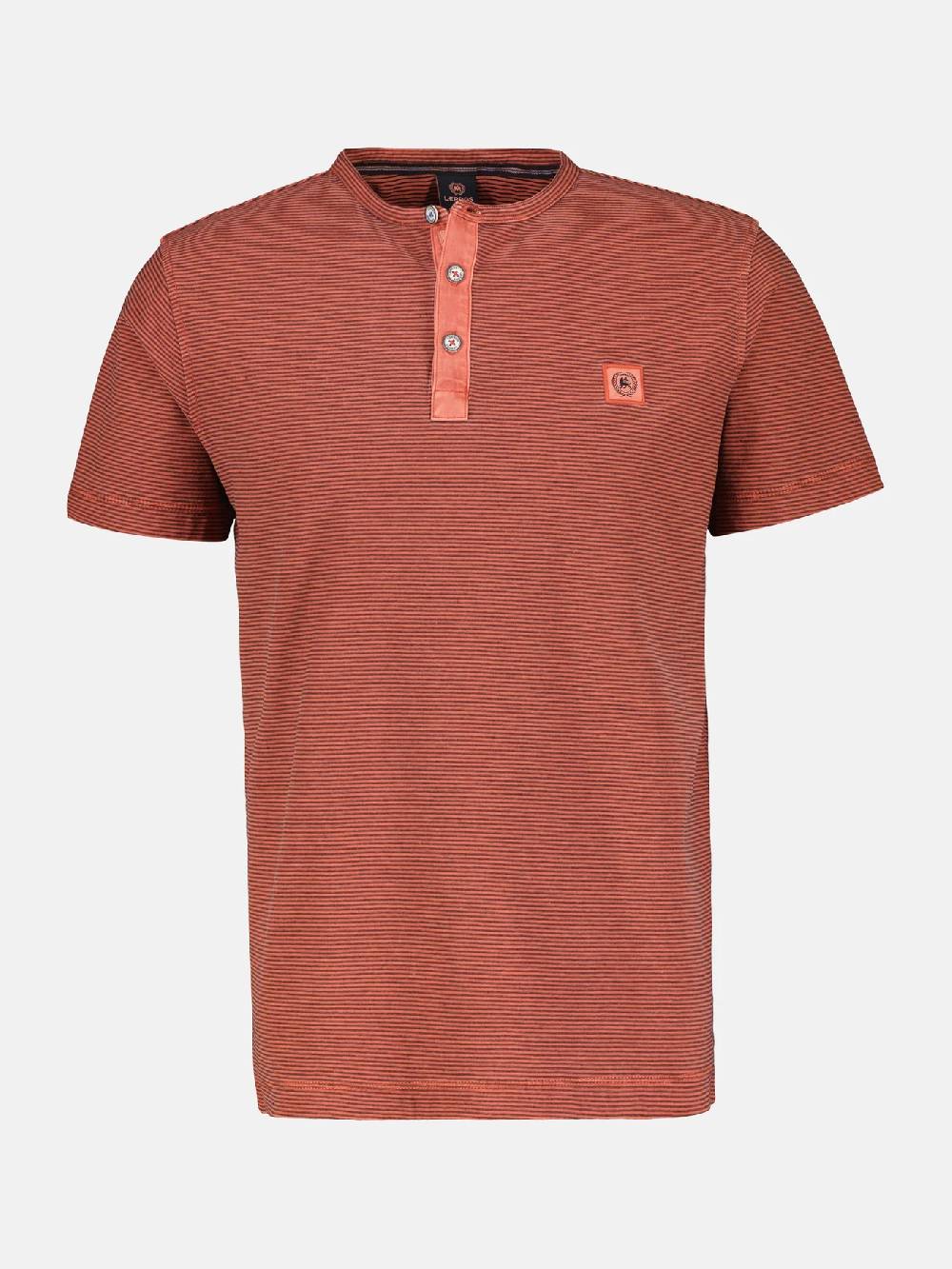 Lerros 2423910 GESTREEPT SERAFINO OVERHEMD (327 DEEP CORAL RED) Blitzangebot