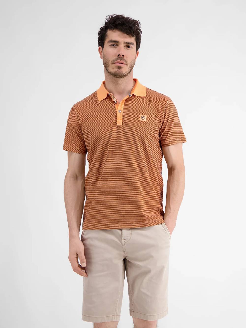 Lerros 2423211 GESTREEPT POLOSHIRT (927 MELLOW PEACH) Große Rabatte