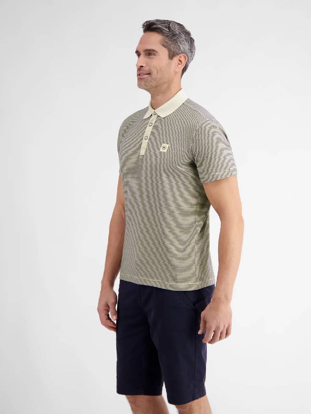 Lerros 2423211 GESTREEPT POLOSHIRT (705 LIGHT DUNE BEIGE) Neuheiten