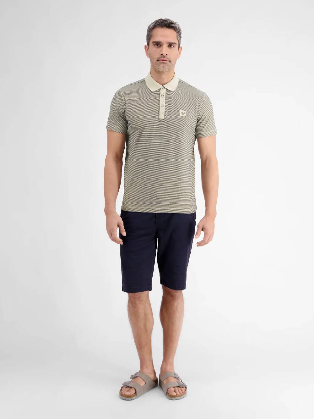 Lerros 2423211 GESTREEPT POLOSHIRT (705 LIGHT DUNE BEIGE) Neuheiten