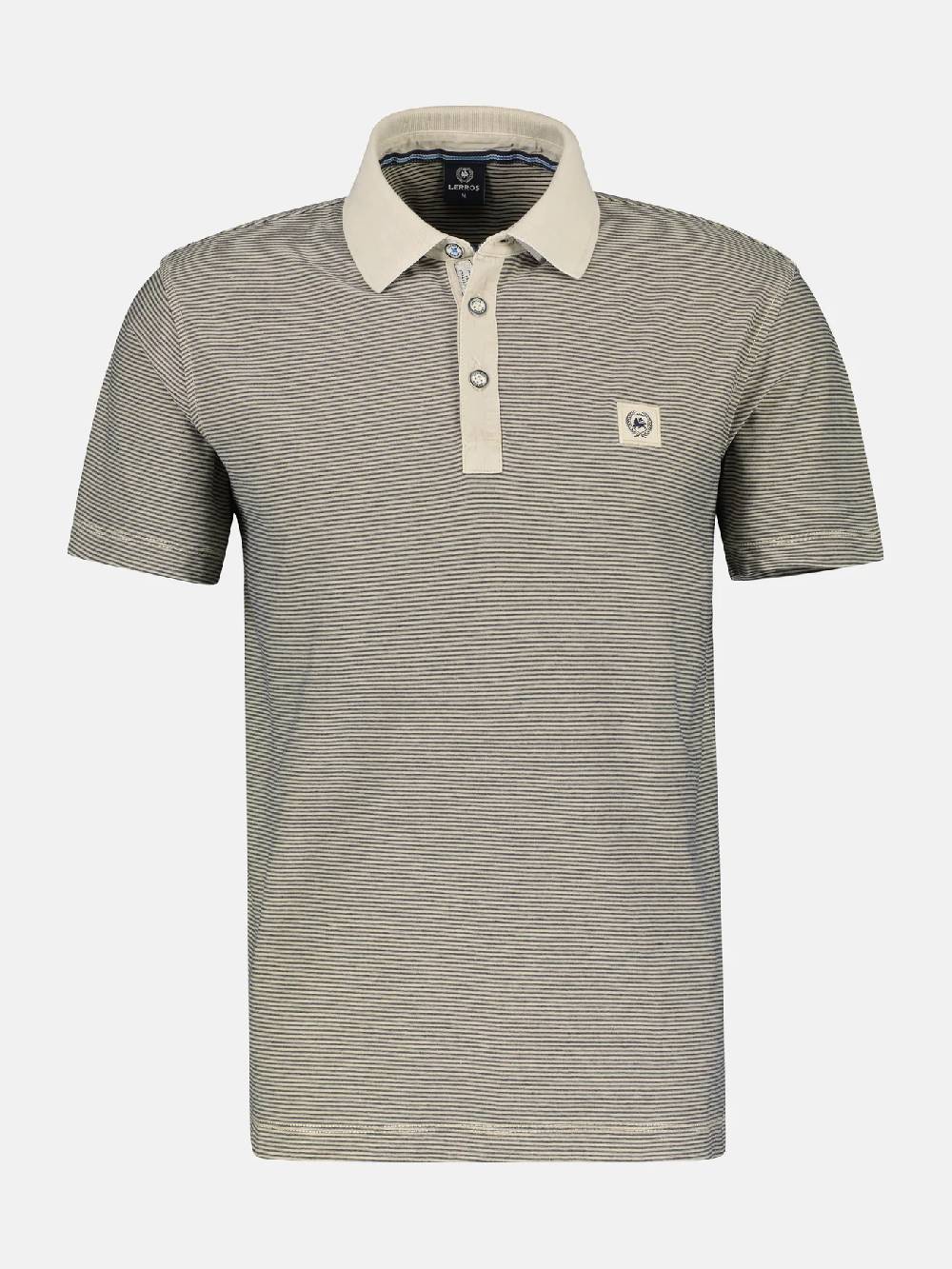 Lerros 2423211 GESTREEPT POLOSHIRT (705 LIGHT DUNE BEIGE) Neuheiten