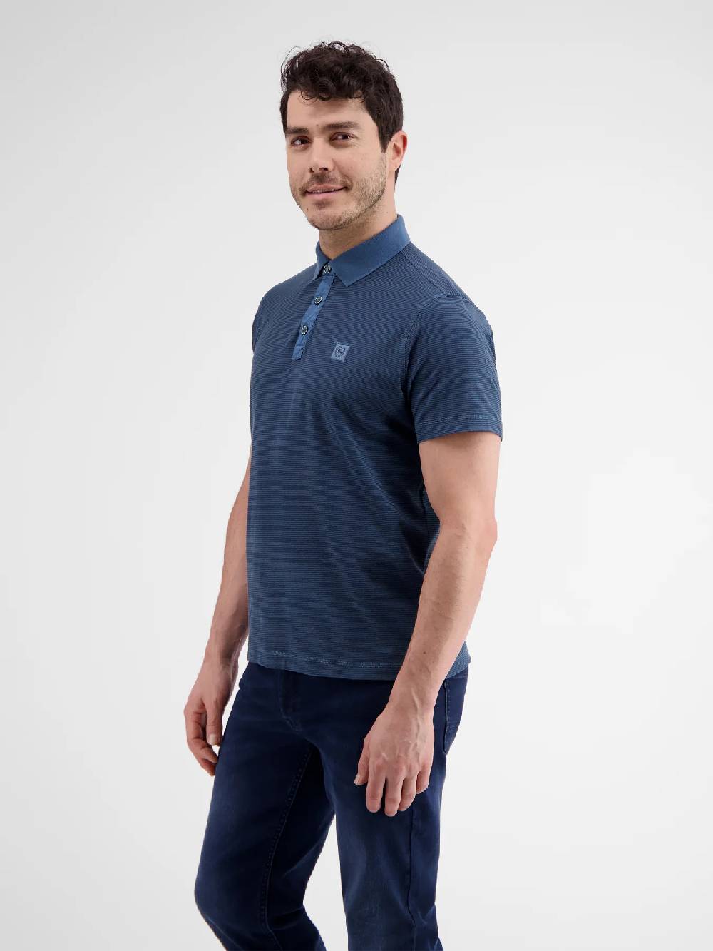 Lerros 2423211 GESTREEPT POLOSHIRT (448 STORM BLUE) Bestseller