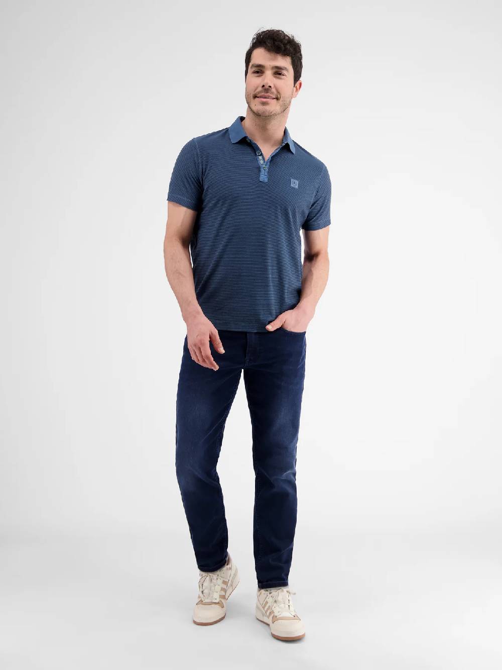 Lerros 2423211 GESTREEPT POLOSHIRT (448 STORM BLUE) Bestseller