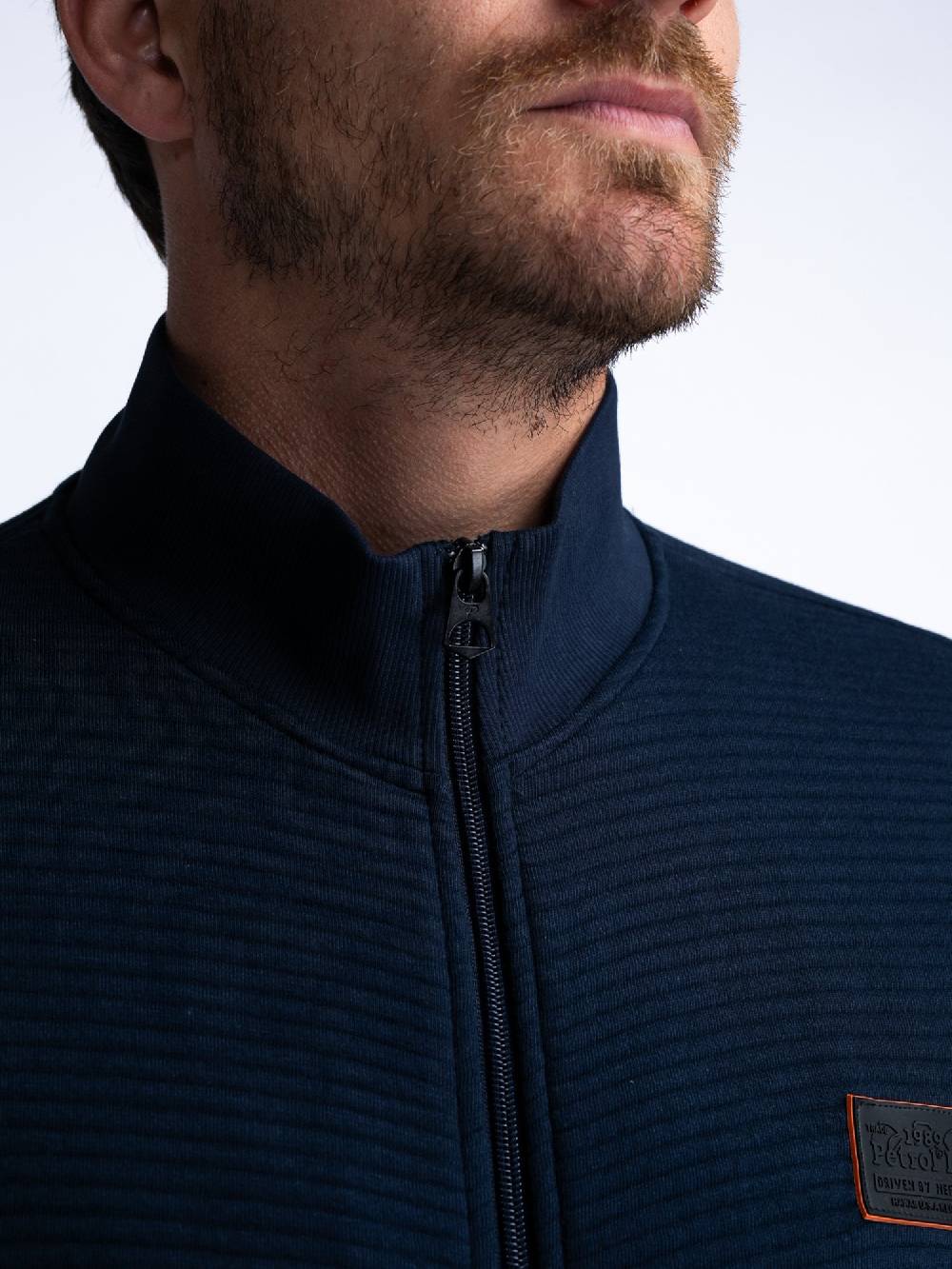 Petrol M-1040-SWC333 MEN VEST COLLAR ZIP (Navy 5178) VIP-Rabatte