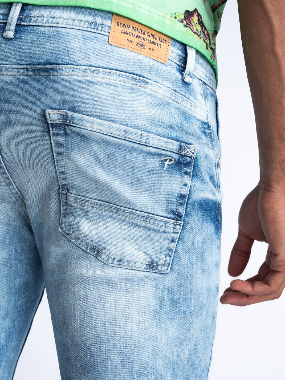 Petrol BLIZZARD DENIM SHORT RELAXED FIT M-1040-SHO003 (light indigo 5713) Clearance-Verkauf