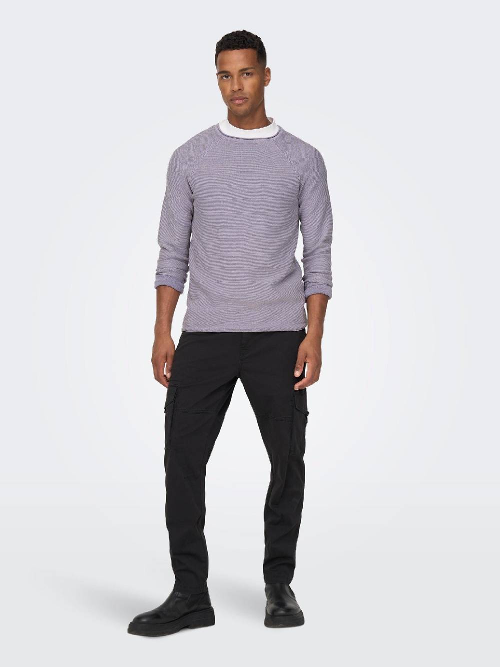 Only & Sons ONSDEXTOR 12 Wash Raglan Knit (22016131 Purple Ash) Hotsell