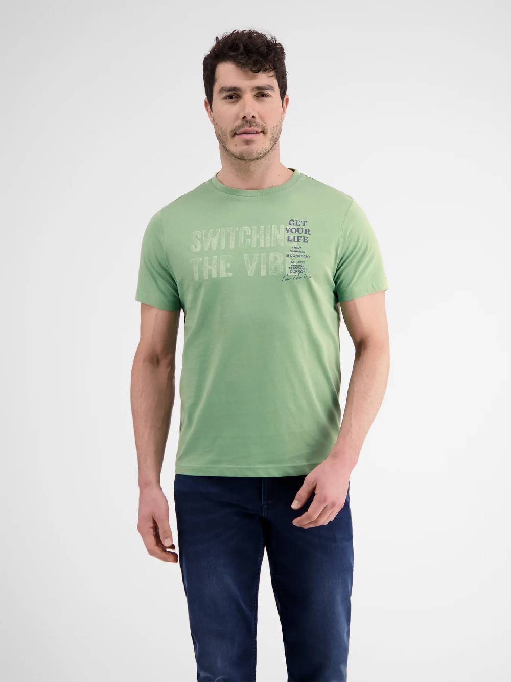 Lerros 2423005 EFFEN T-SHIRT PRINT OP DE BORST (612 SAGE GREEN) Neueste Stile