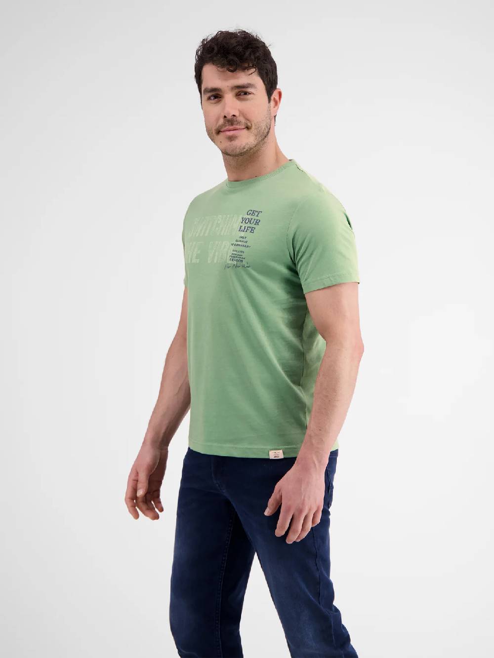 Lerros 2423005 EFFEN T-SHIRT PRINT OP DE BORST (612 SAGE GREEN) Neueste Stile