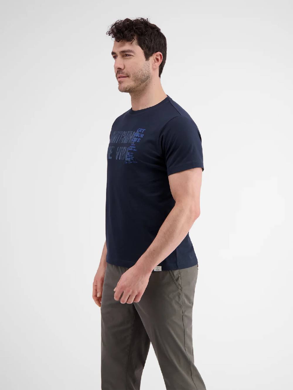 Lerros 2423005 EFFEN T-SHIRT PRINT OP DE BORST (485 CLASSIC NAVY) Letzte 2 Tage
