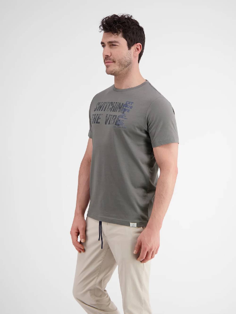 Lerros 2423005 EFFEN T-SHIRT PRINT OP DE BORST (277 BASALT GREY) Zeitbegrenzte Promotion