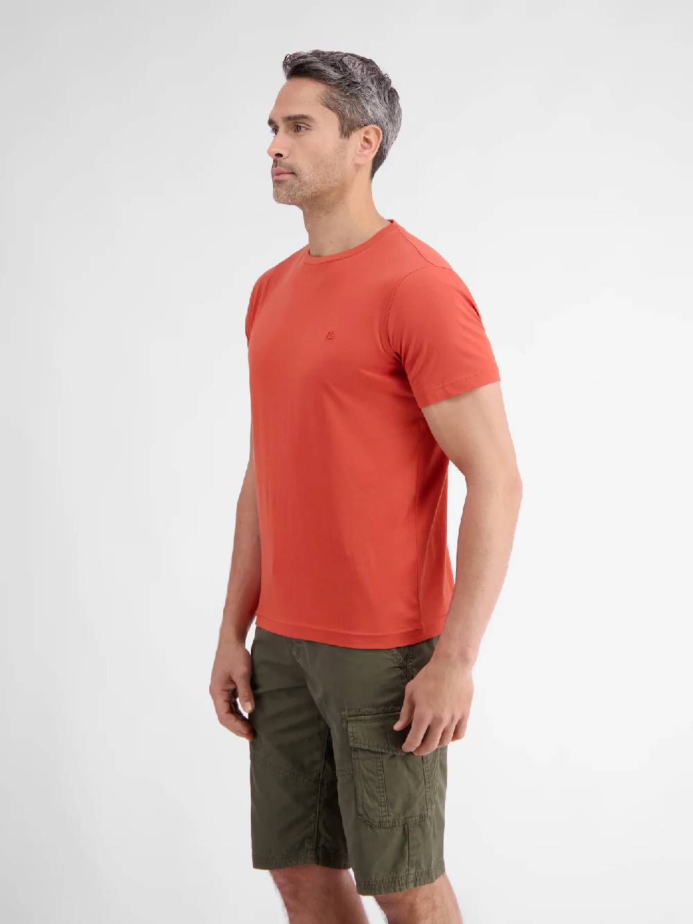 Lerros 2423000 EFFEN BASIC T-SHIRT LOGOSTEEK (327 DEEP CORAL RED) Nur für heute