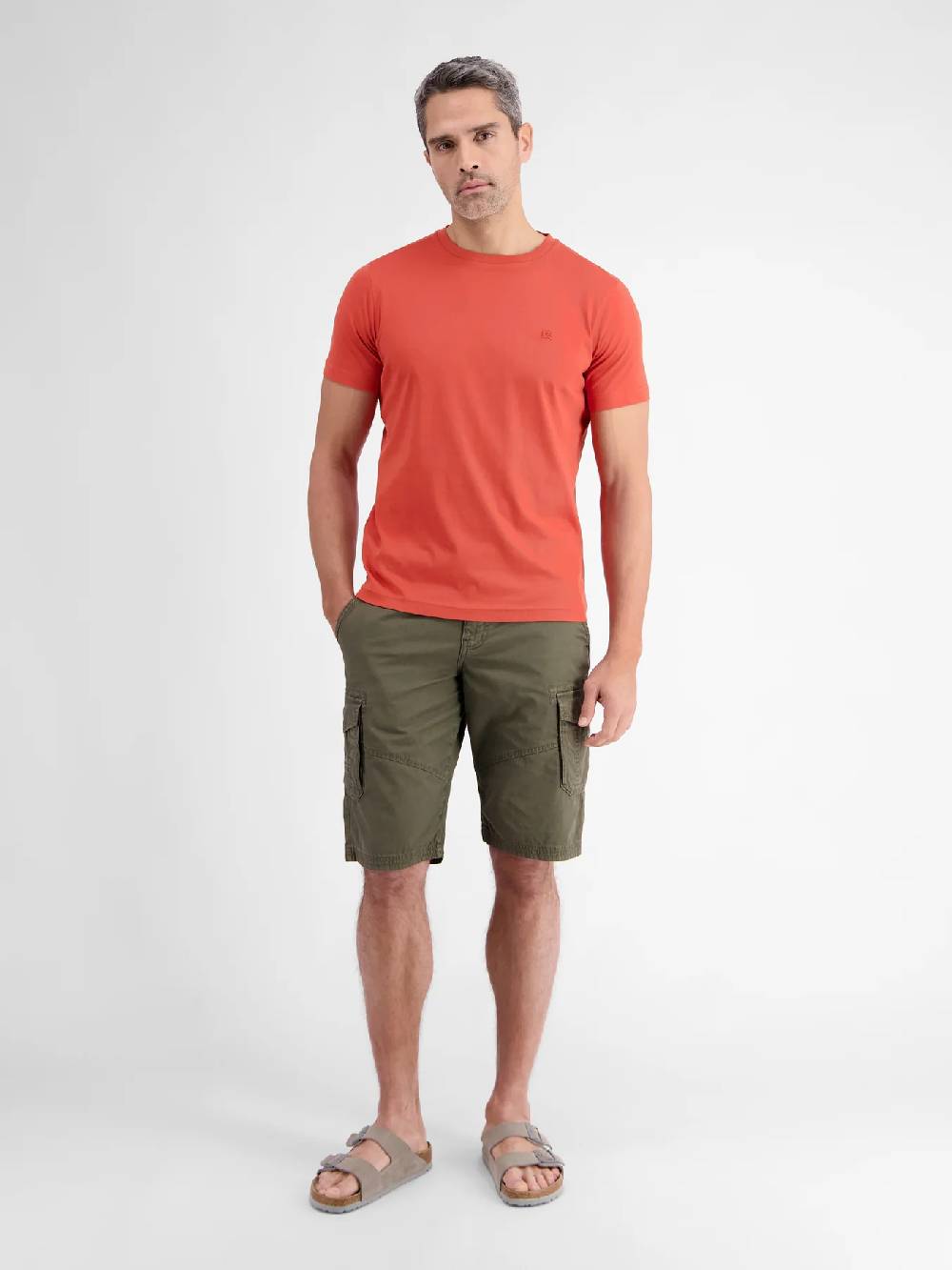 Lerros 2423000 EFFEN BASIC T-SHIRT LOGOSTEEK (327 DEEP CORAL RED) Nur für heute