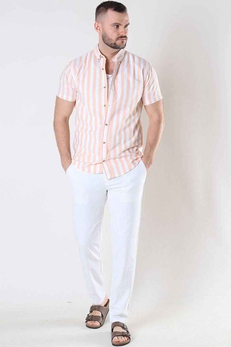 Only & Sons ONSMARK TAP 0011 COTTON LINEN PNT WHITE Versandkostenfrei