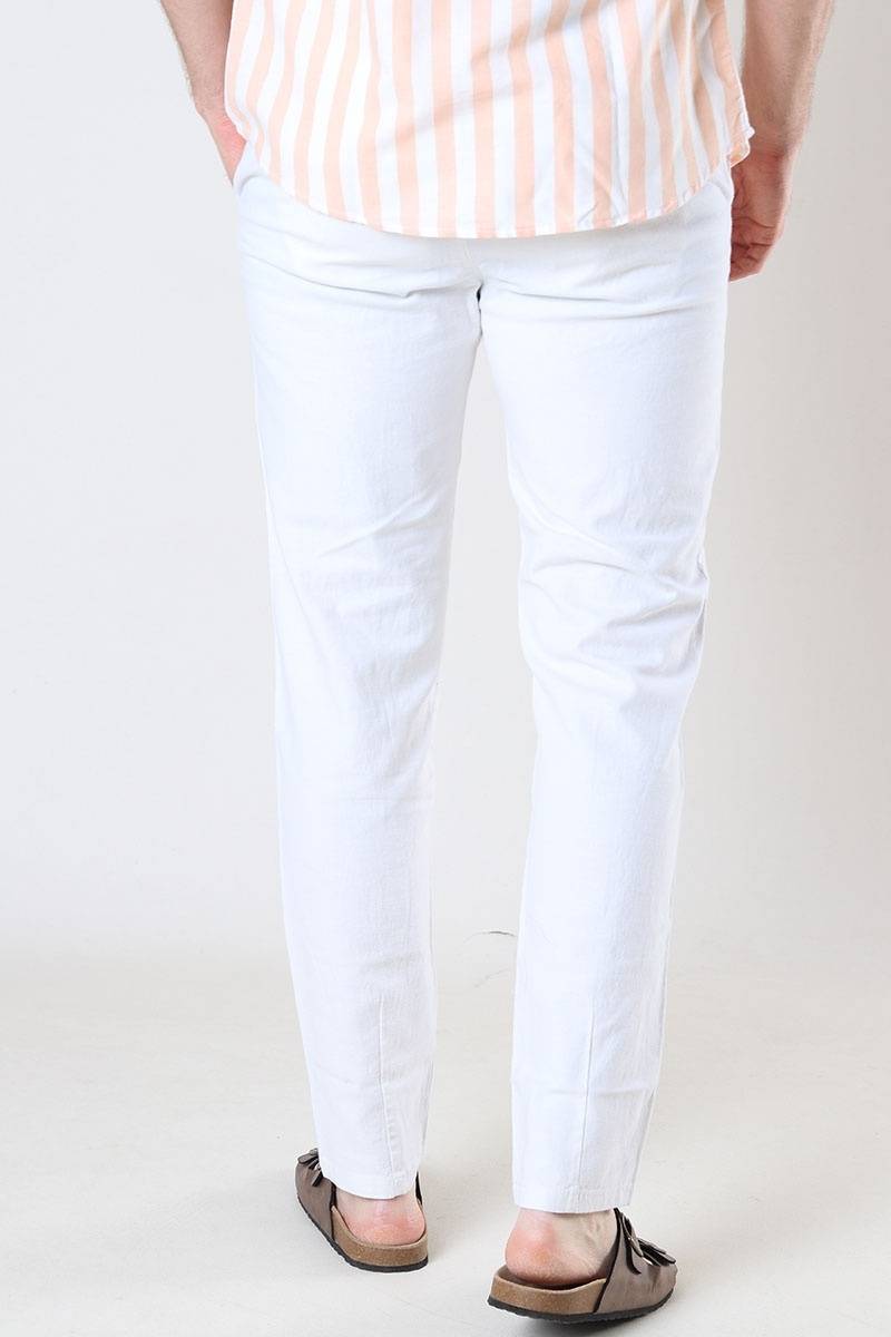 Only & Sons ONSMARK TAP 0011 COTTON LINEN PNT WHITE Versandkostenfrei