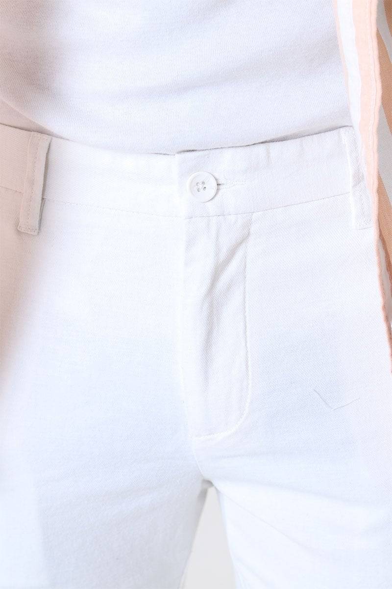 Only & Sons ONSMARK TAP 0011 COTTON LINEN PNT WHITE Versandkostenfrei