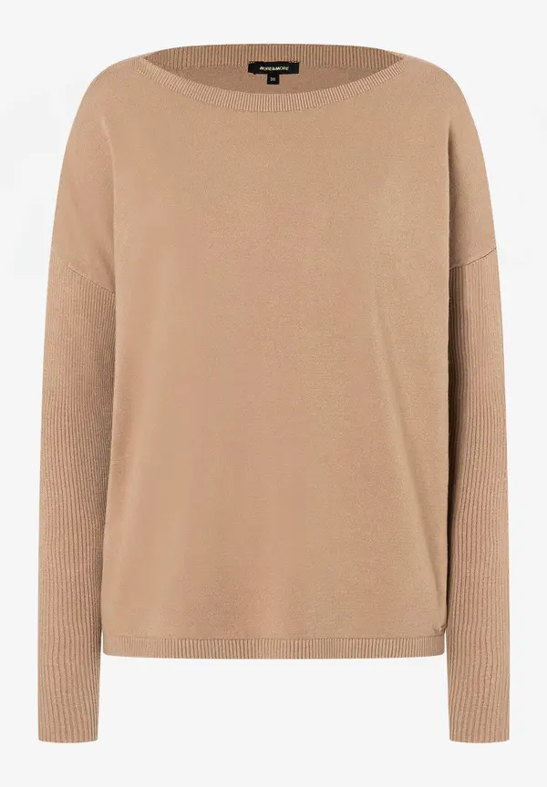 More & More Feinstrick Pullover, beige machiato, Herbst-Kollektion Sonderangebot