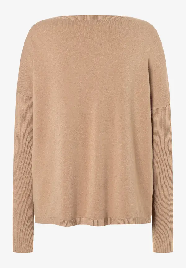 More & More Feinstrick Pullover, beige machiato, Herbst-Kollektion Sonderangebot