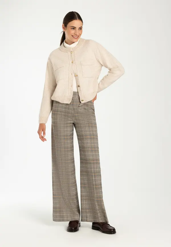 More & More kurzer Strickblouson, almond melange, Herbst-Kollektion Rabatt