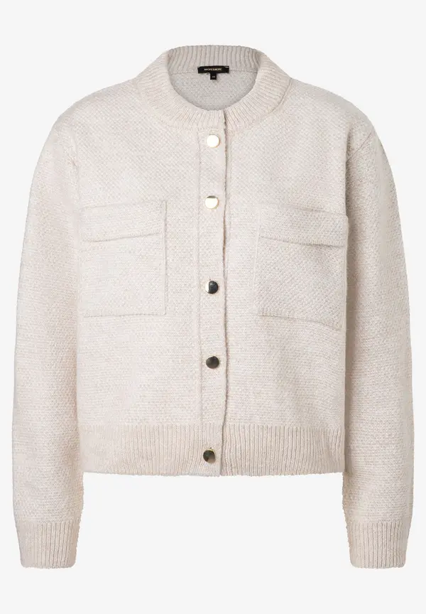 More & More kurzer Strickblouson, almond melange, Herbst-Kollektion Rabatt