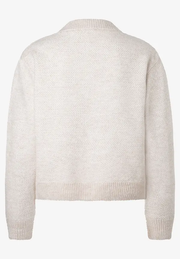 More & More kurzer Strickblouson, almond melange, Herbst-Kollektion Rabatt