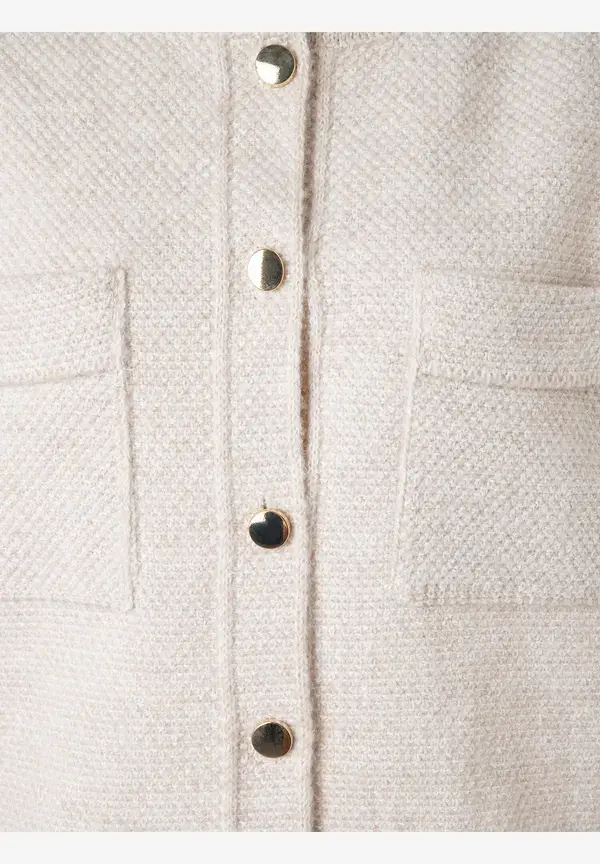 More & More kurzer Strickblouson, almond melange, Herbst-Kollektion Rabatt