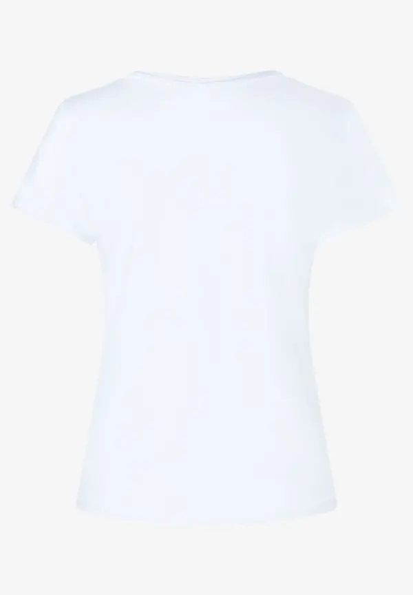 More & More T-Shirt mit Schriftzug, weiß, Herbst-Kollektion Saisonschlussverkauf