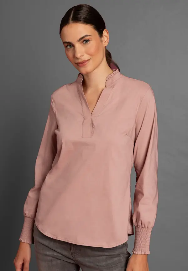 More & More Baumwoll/Stretch Bluse, rosa, Herbst-Kollektion Osterangebot