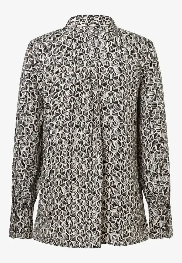 More & More Printbluse mit Schluppe, beige/schwarz, Herbst-Kollektion Jubiläumsangebot