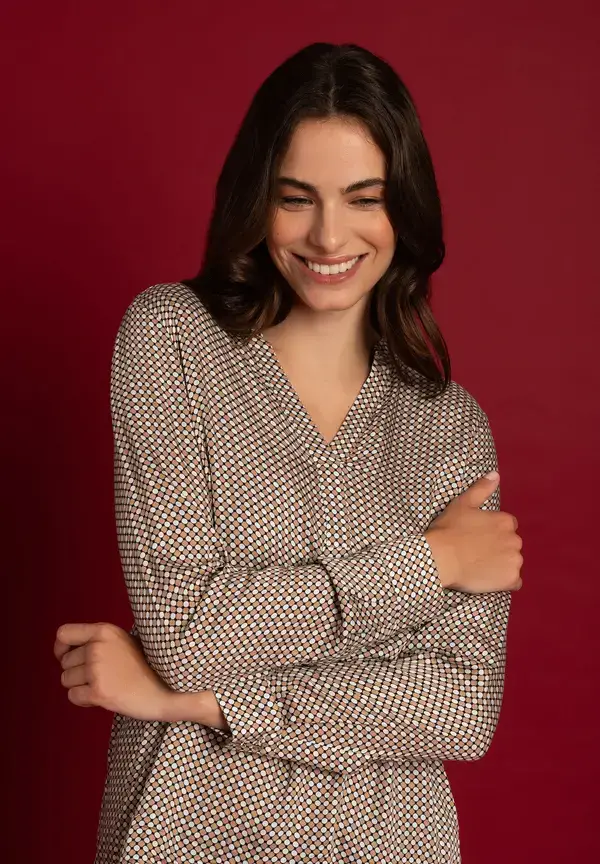 More & More Viskosebluse, Minimal-Print, Herbst-Kollektion Bestseller