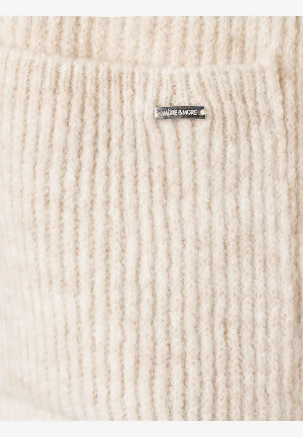 More & More Rippen-Strickjacke, almond melange, Herbst-Kollektion Räumungsverkauf