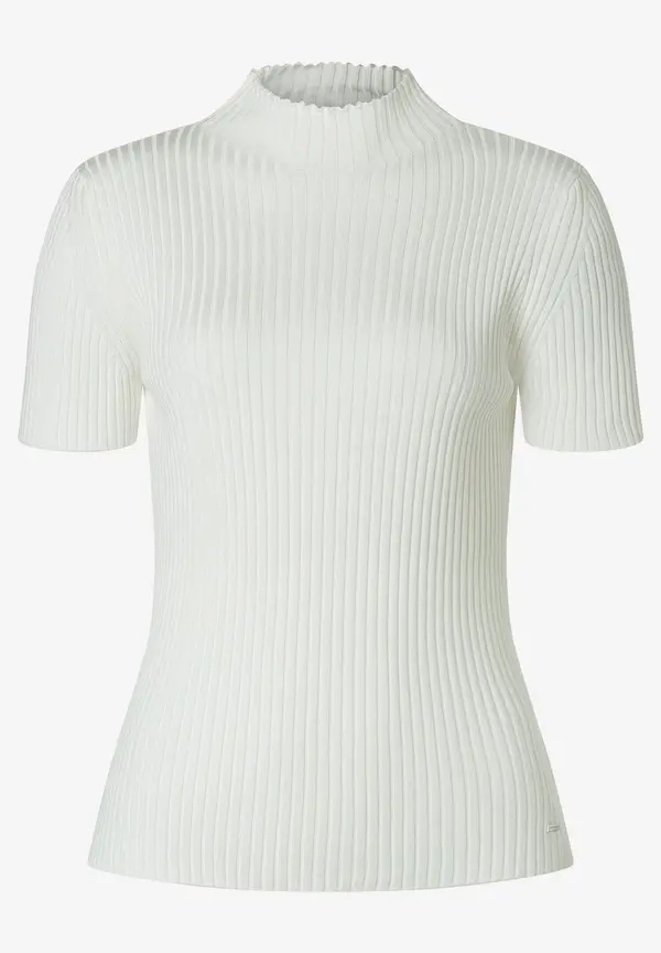 More & More Rippstrick-Pullover, Kurzarm, ecru Sonderangebot der Fabrik