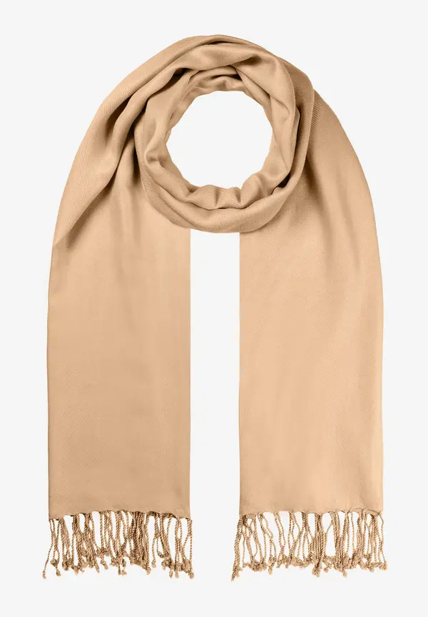 More & More Schal mit Fransen, warm beige Discount Store für neue Produkte