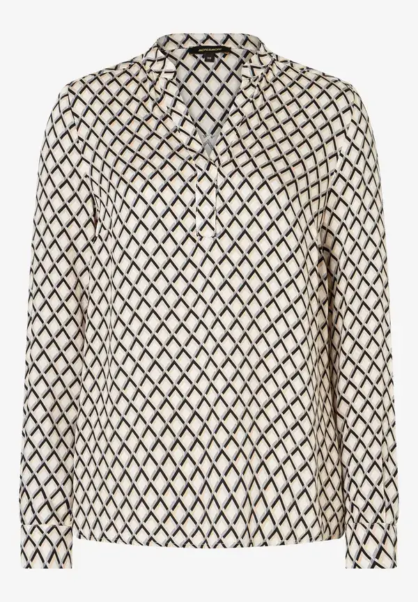 More & More Viskosebluse, schwarz/beige/ecru, Herbst-Kollektion 50% Rabatt mit kostenlosem Versand