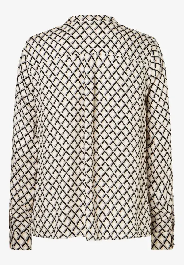 More & More Viskosebluse, schwarz/beige/ecru, Herbst-Kollektion 50% Rabatt mit kostenlosem Versand